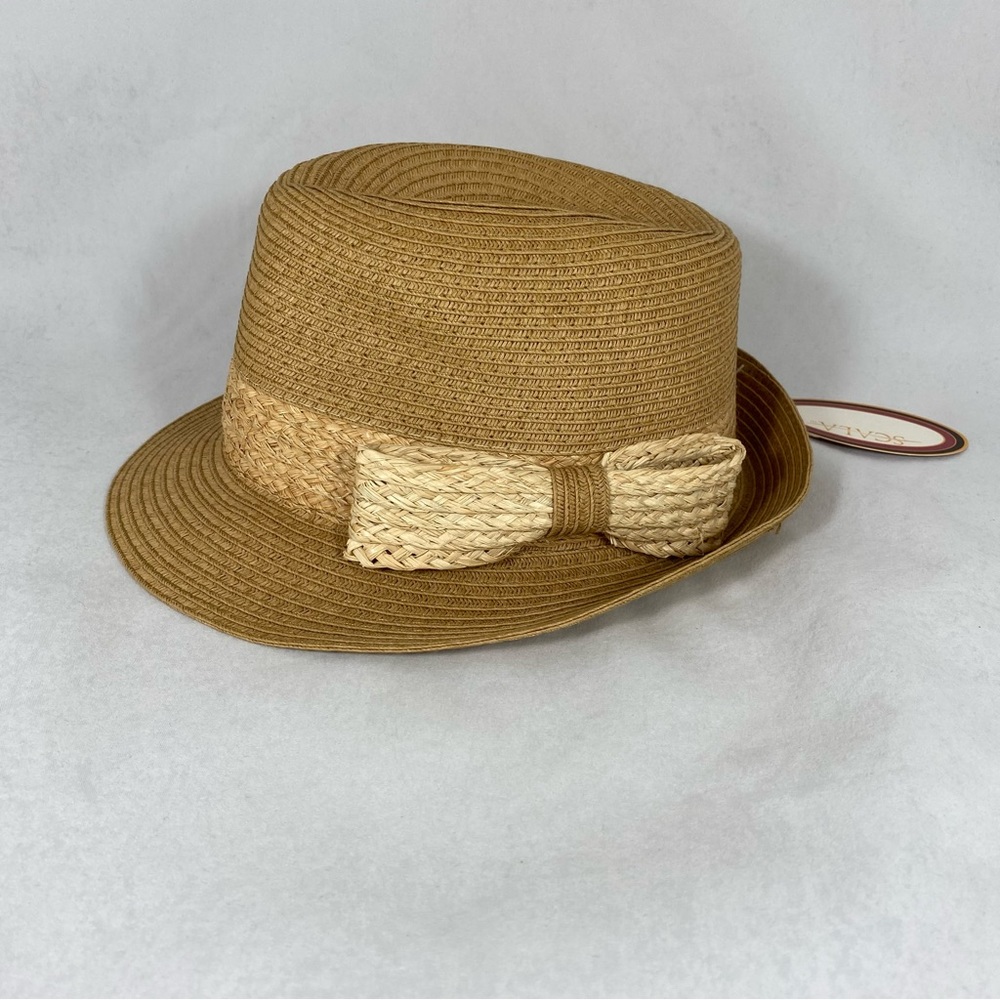 Scala Pronto Fedora Front Pinch Diamond Crown Hat NWT